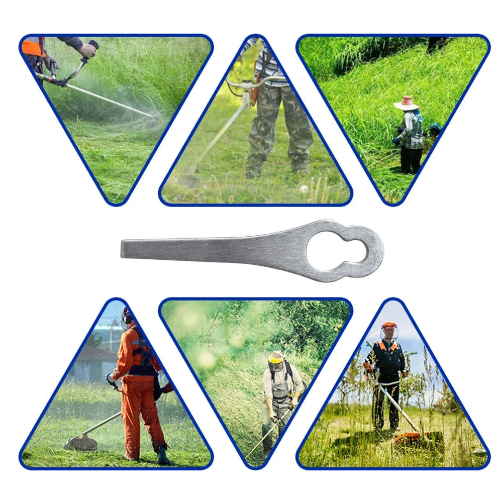 2-15PCS Lawnmower Blades Grass Trimmer Blades Spare Part Metal Grass Cutting Blade Practical Mowing Machine Blades Replacement