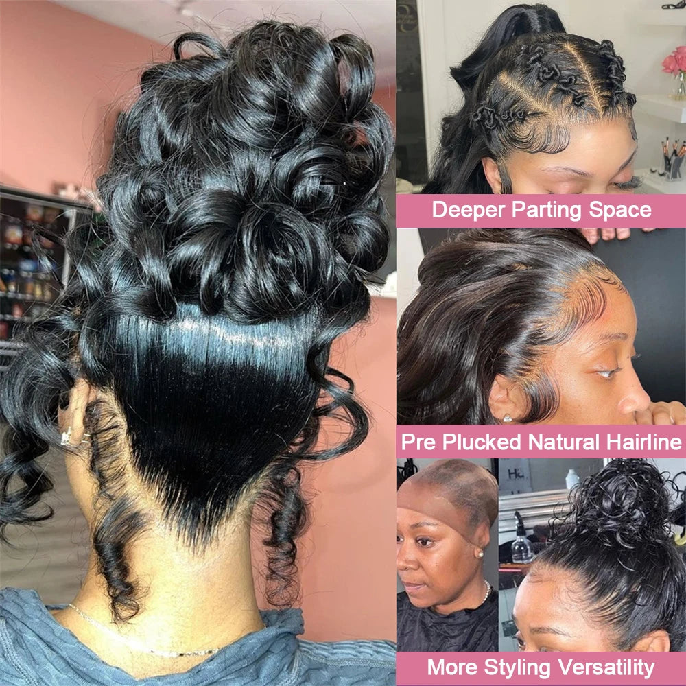 40 Inch Body Wave 360 Full HD Lace Frontal Wigs 100% Human Hair Preplucked Brazilian 250 Density 13x6 Lace Front Human Hair Wig