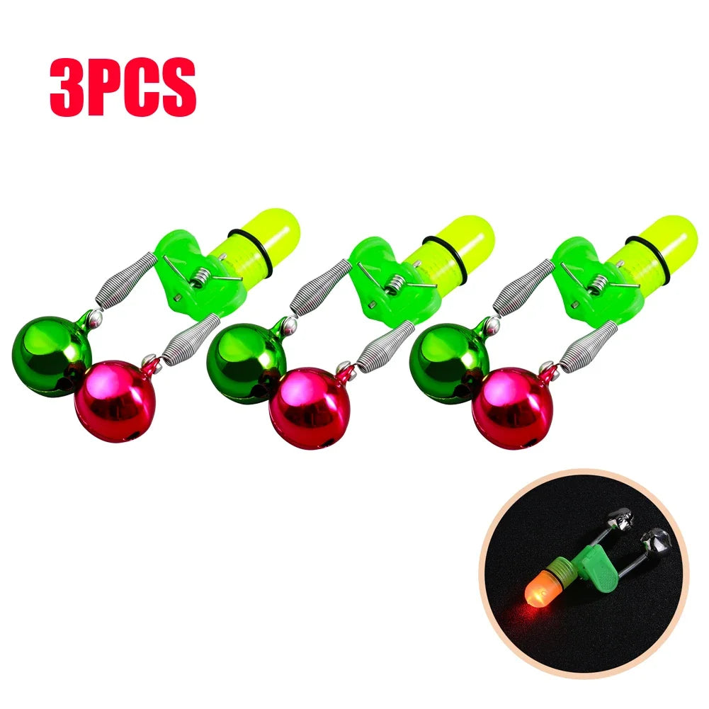 Fishing Rod Pole Light with Bells Ring Fishing Electronic Rod Light Luminous Stick Waterproof Removable Fishing Gear Accessories