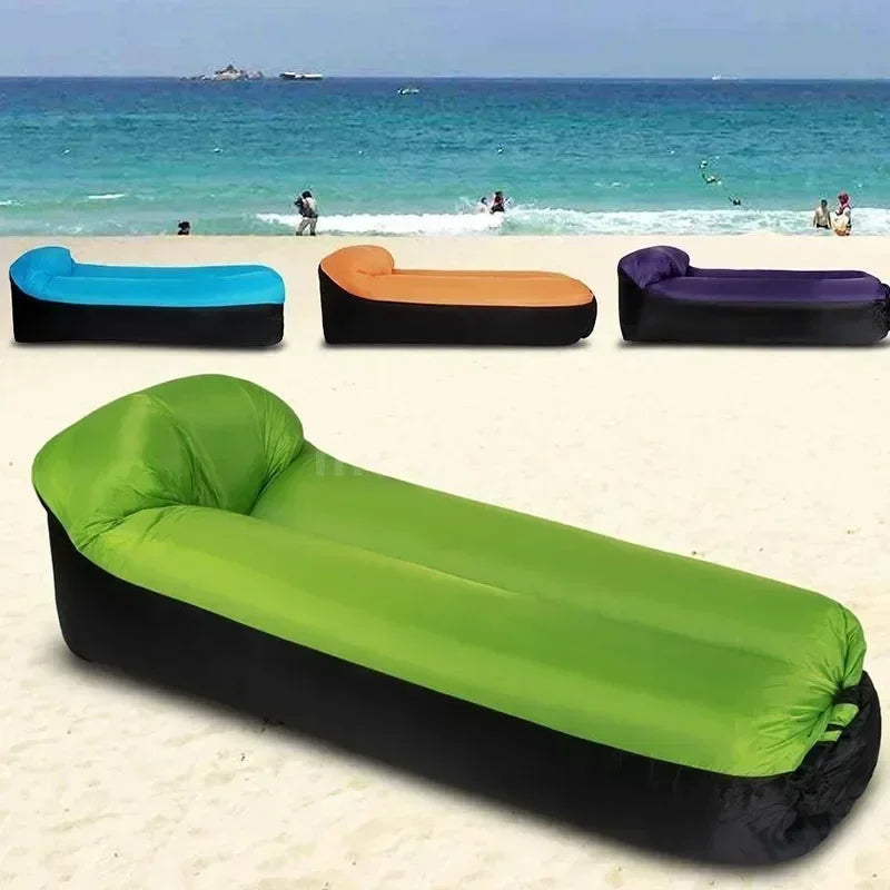 Outdoor Beach Lazy Inflatable Sofa Portable Folding Air Sofa Garden Sleeping Bag Bed Oxford Cloth Camping Furniture 190X70CM