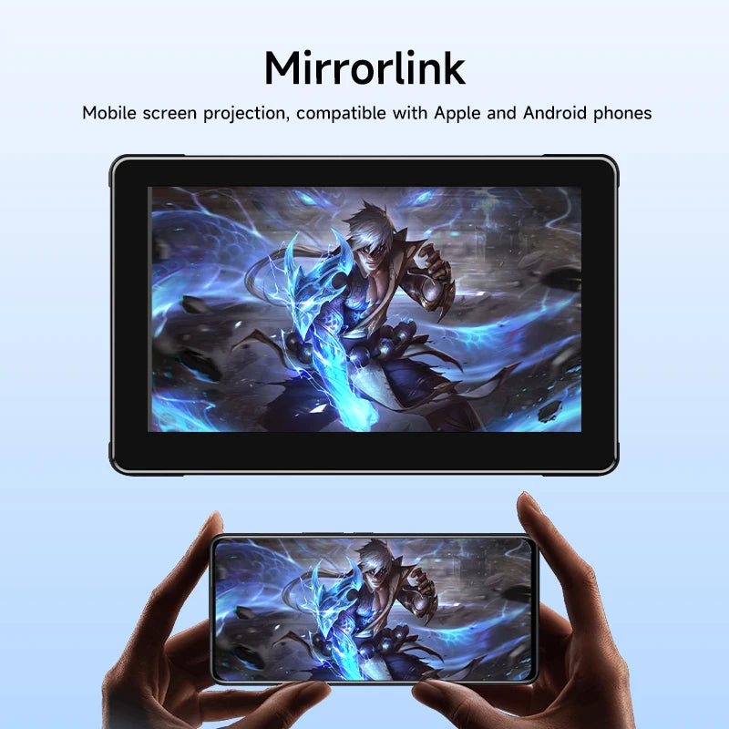 7 inch Motorcycle Navigation Screen IPX 7,1024*600 Wireless Automatic Monitor Android Apple Carplay