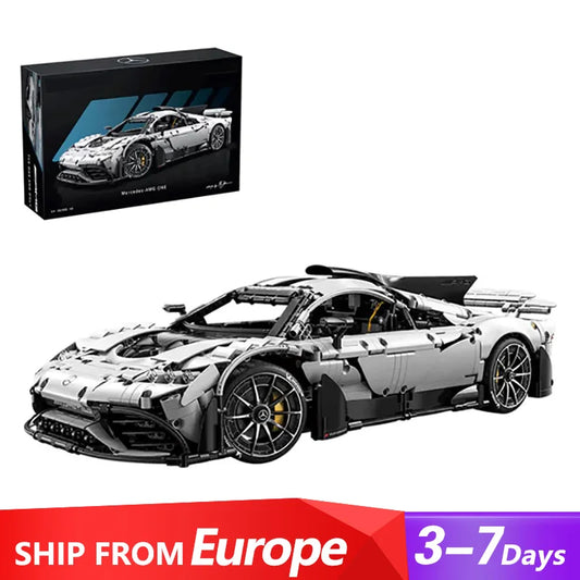 Technical Racing Silver Car C61503 Merce AM G ONE Model Car 3295PCS 1:8 with motor Building Blocks Gift