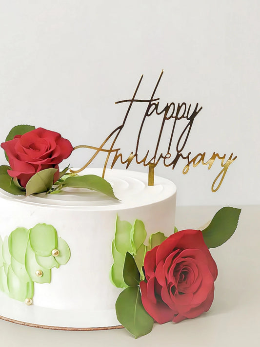3/5pcs Cake Topper Decoration Happy Anniversary ,Wedding Anniversary Cake Decoration, Birthday Party Cake Decoration Supplies