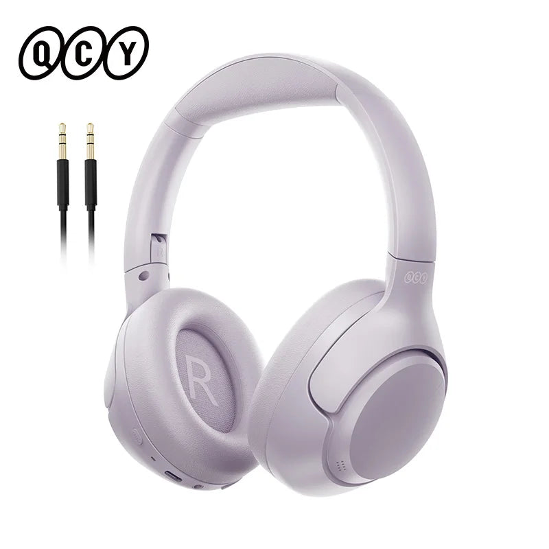 QCY H3 ANC Wireless Headphones Hi-Res Audio Over Ear Headset 43dB Hybrid Active Noise Cancellation Bluetooth 5.4 Gaming Earphone