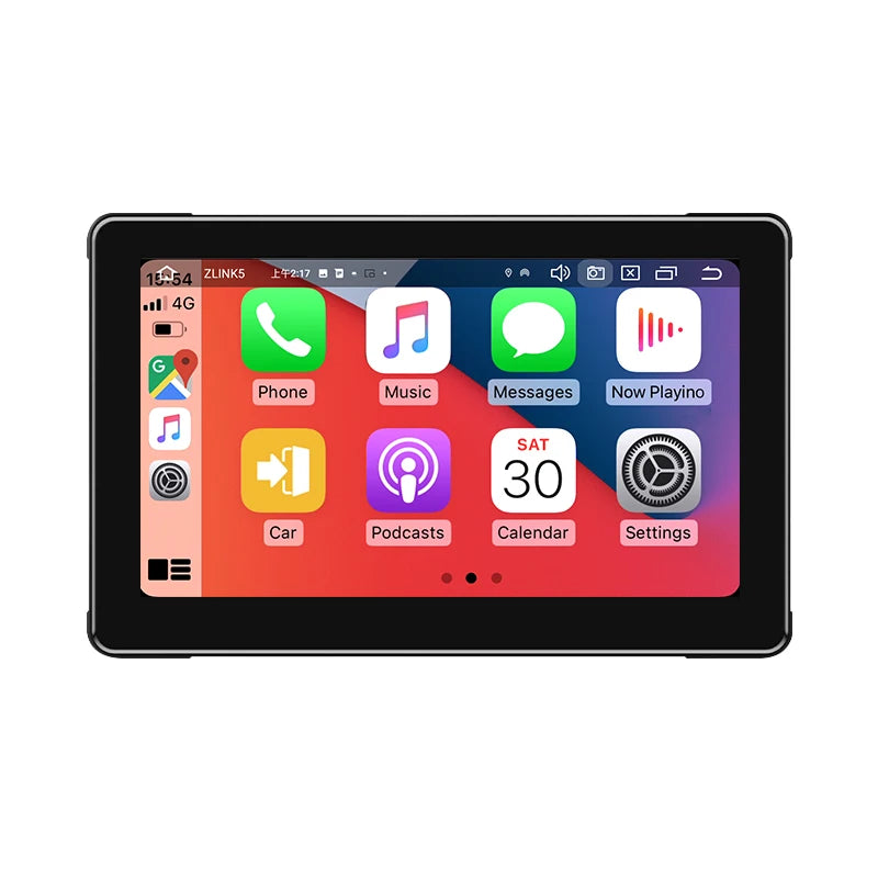 7 inch Motorcycle Navigation Screen IPX 7,1024*600 Wireless Automatic Monitor Android Apple Carplay