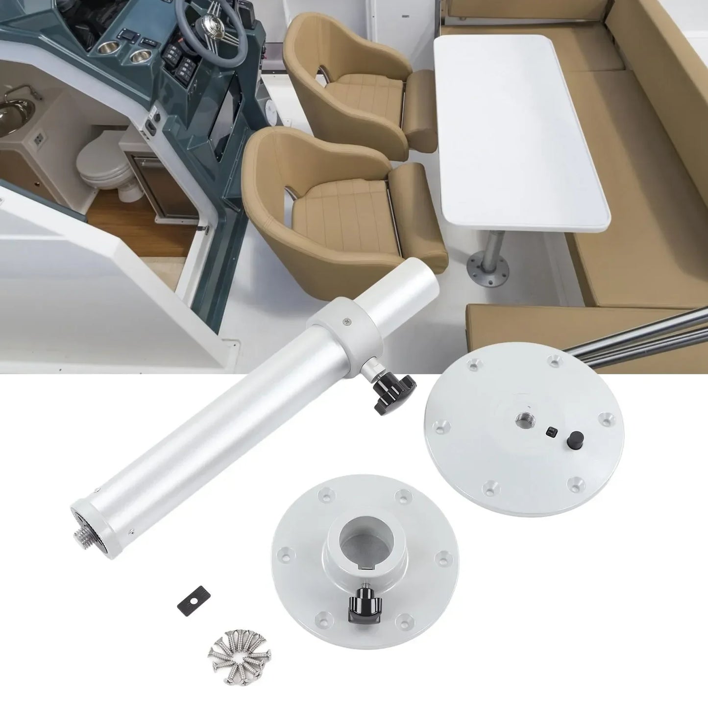 RV Table Leg RV Table Stand Table Pedestal Leg 460 to 700mm Adjustable 360° Rotatable for RV Camper  Boat Yacht Home