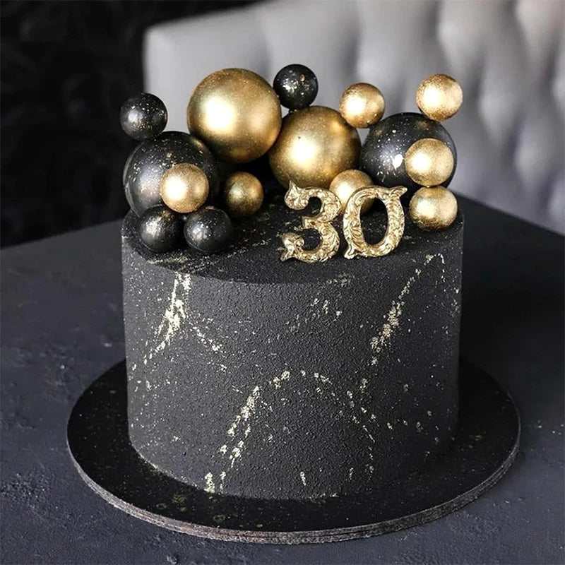 20Pcs/Pack 4cm Ball Cake Topper Decorations Mini Balloons Cake Topper Sticks Gold Balls Cake Picks Cake Topper Balls Cake Decor