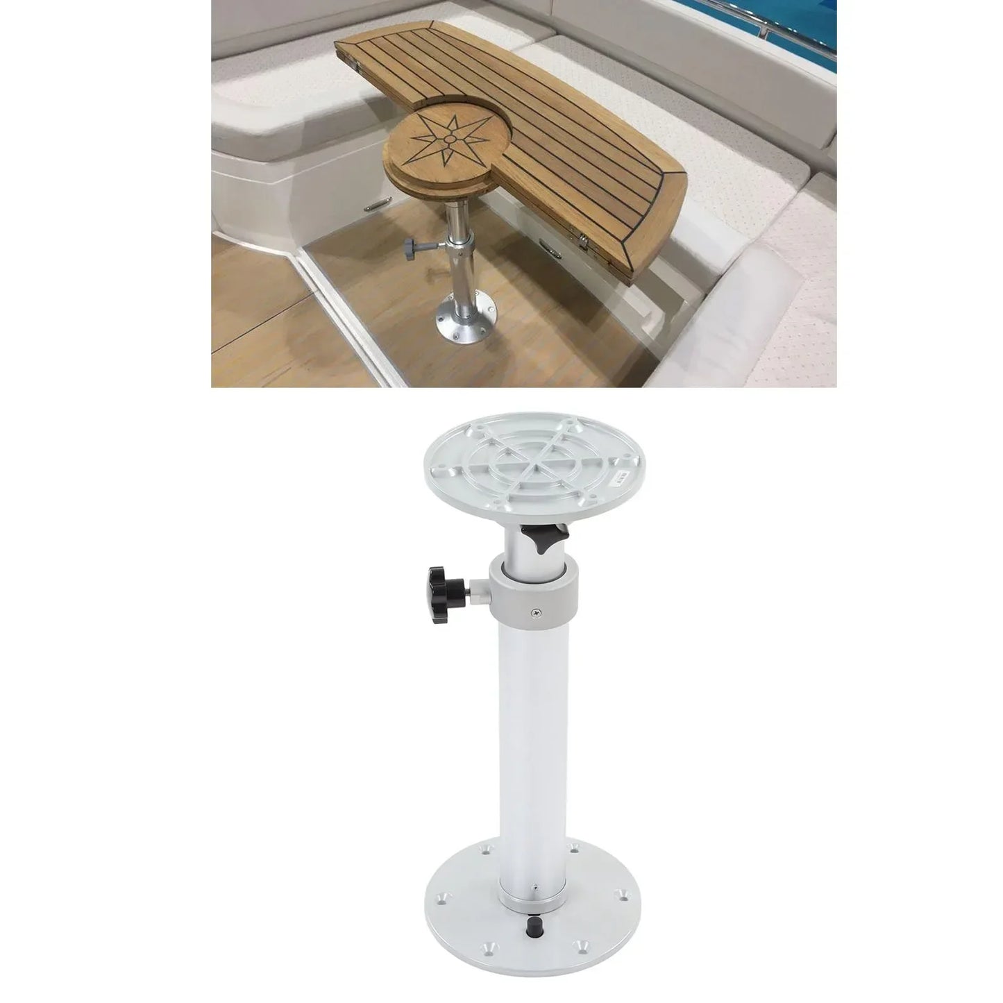 RV Table Leg RV Table Stand Table Pedestal Leg 460 to 700mm Adjustable 360° Rotatable for RV Camper  Boat Yacht Home