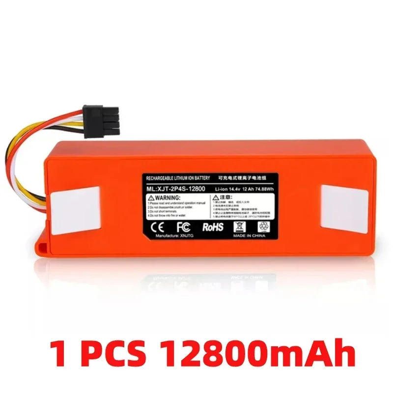 BRR-2P4S 14.4V 5200mAH 12800mAh Robotic Vacuum Cleaner Replacement Battery for Xiaomi Roborock S55 S60 S65 S50 S51 S5 MAX S6