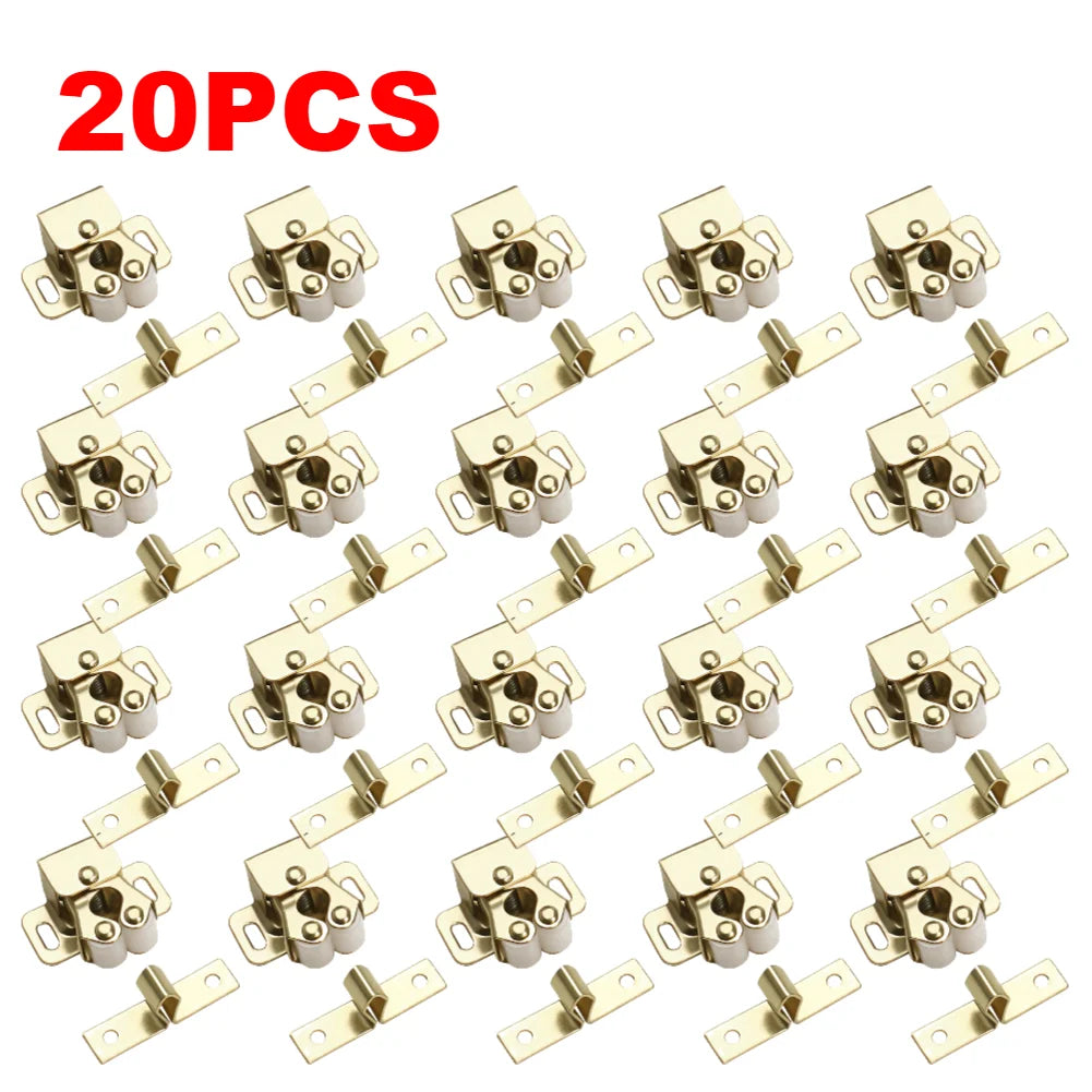 1-30PCS Magnetic Cabinet Door Clips Wardrobe Door Buckle Anti-Corrosion Dual Wheel Spring Fixed Lock Buckle Home Hardware Tools
