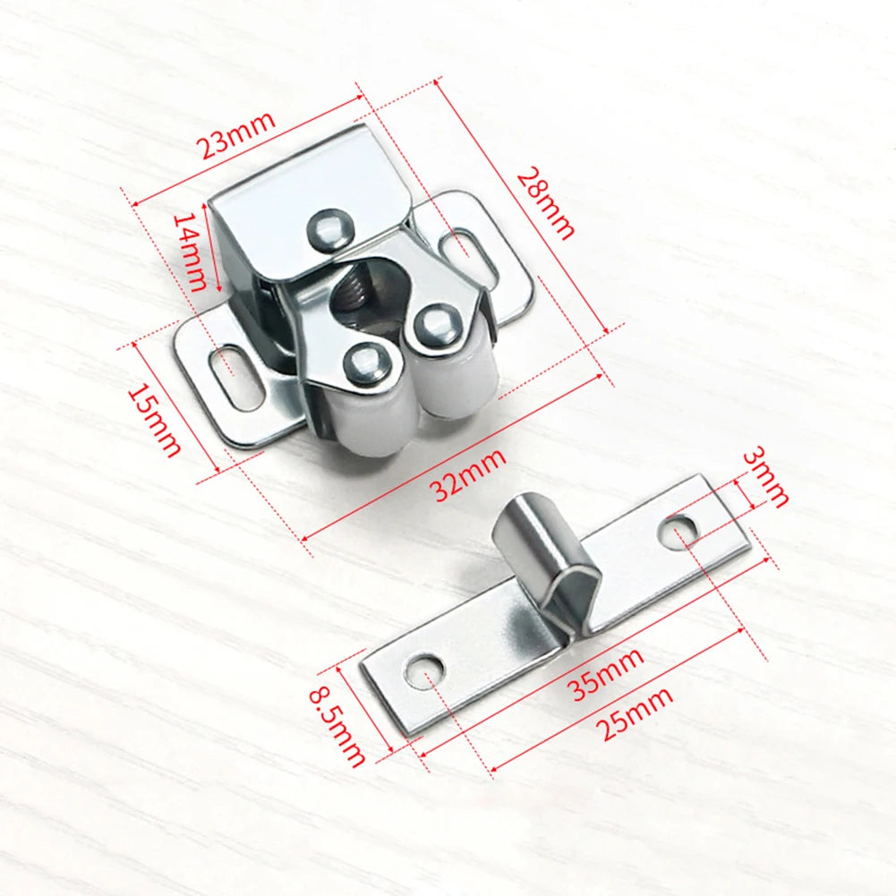 1-30PCS Magnetic Cabinet Door Clips Wardrobe Door Buckle Anti-Corrosion Dual Wheel Spring Fixed Lock Buckle Home Hardware Tools