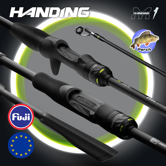 HANDING M1 Bass Fishing Rods Fuji O+A Guide Rings 24Ton Carbon Fiber Blanks and Handle Fishing Rod 1.68m-2.13m Fishing Rods