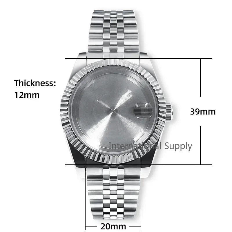 NH35 Watch Case 36mm/39mm 316L Stainless Steel for Seiko Datejust NH35 NH36 Movement 28.5mm Dial for Datejust President Bracelet