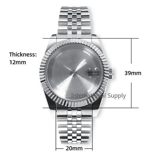 NH35 Watch Case 36mm/39mm 316L Stainless Steel for Seiko Datejust NH35 NH36 Movement 28.5mm Dial for Datejust President Bracelet