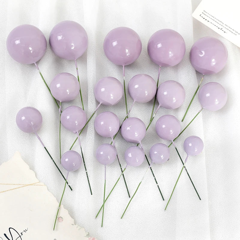 20Pcs/Pack 4cm Ball Cake Topper Decorations Mini Balloons Cake Topper Sticks Gold Balls Cake Picks Cake Topper Balls Cake Decor