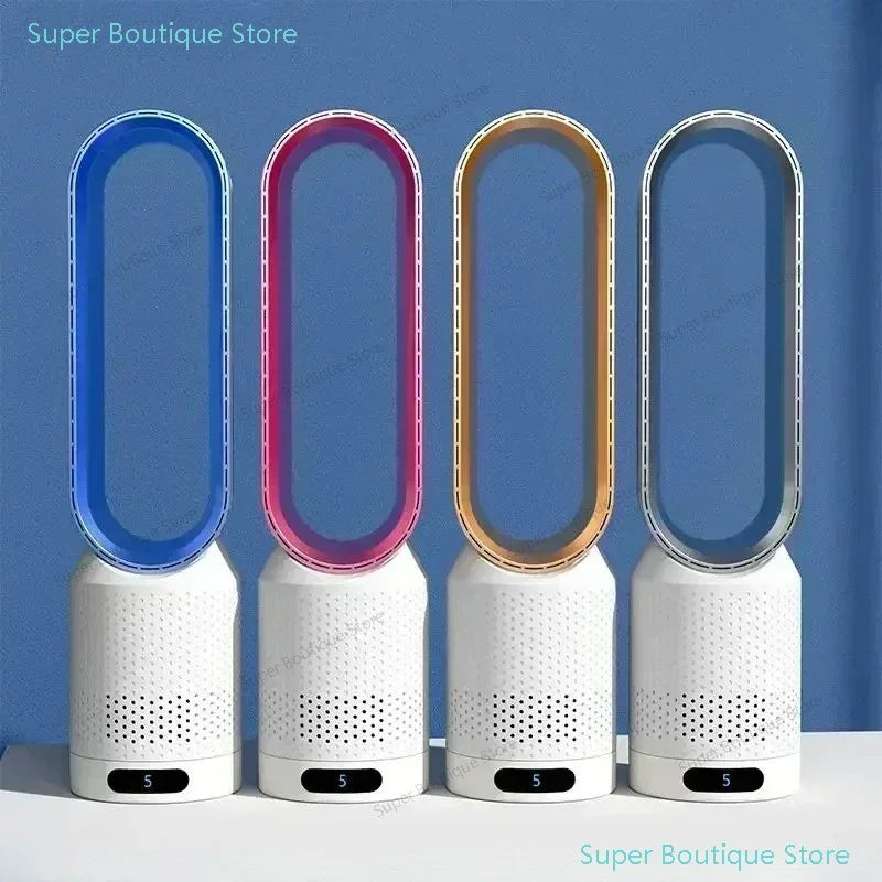 2025 Air Purification Circulation Bladeless Ultra-Quiet Dormitory Desk Floor Electric Fan Tower Bladeless