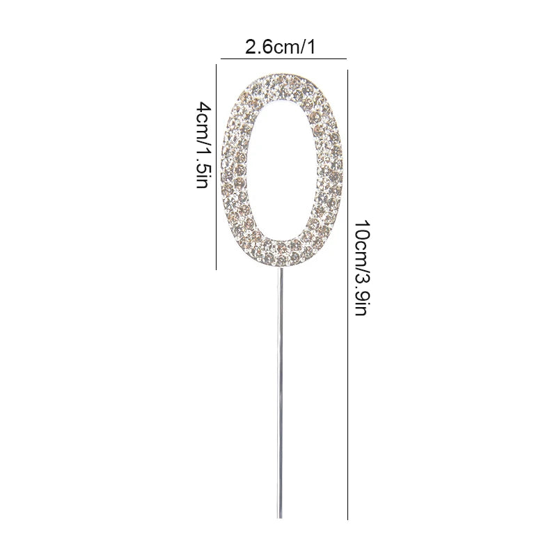 1Pc Gold Silver Glitter Alloy Number Cake Toppers Birthday 0-9 Digital Cakes Decor Wedding Party Baby Shower Dessert Decoration