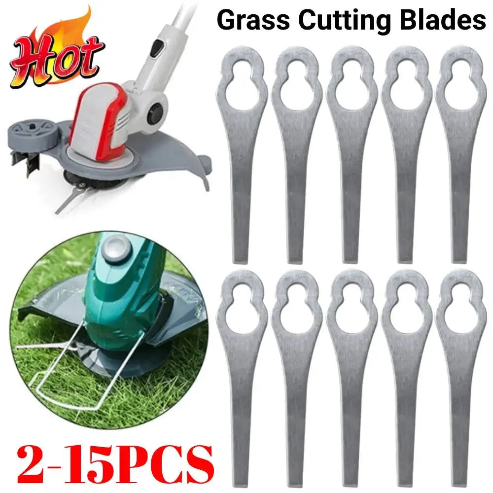 2-15PCS Lawnmower Blades Grass Trimmer Blades Spare Part Metal Grass Cutting Blade Practical Mowing Machine Blades Replacement