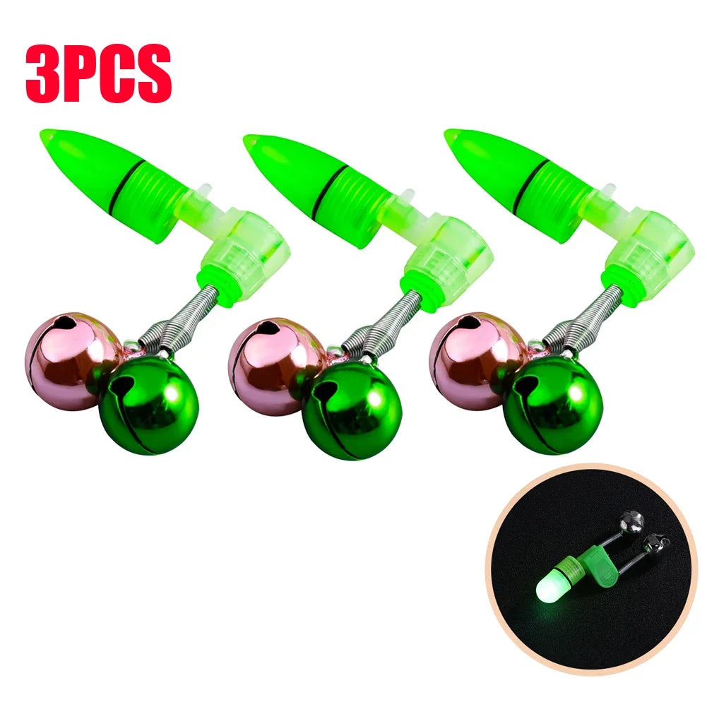 Fishing Rod Pole Light with Bells Ring Fishing Electronic Rod Light Luminous Stick Waterproof Removable Fishing Gear Accessories