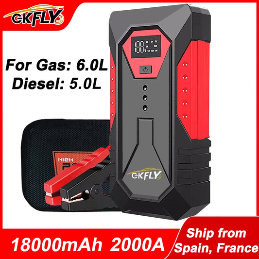New 2000A Car Jump Starter 18000mAh Power Bank Petrol Diesel Car Battery Charger Starting For Auto Battery Booster to Start Car