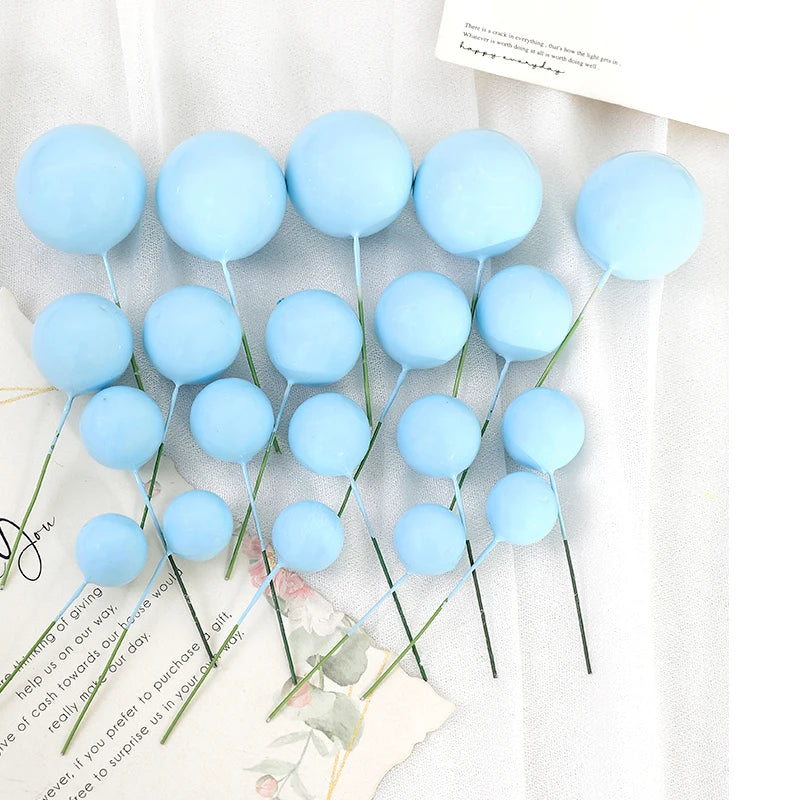 20Pcs/Pack 4cm Ball Cake Topper Decorations Mini Balloons Cake Topper Sticks Gold Balls Cake Picks Cake Topper Balls Cake Decor
