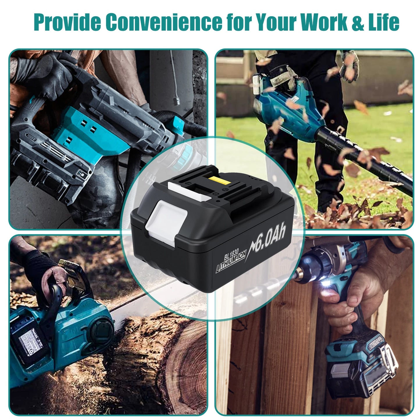 For Makita 18V Battery 6ah Replacement Battery Compatible For Makita BL1830 BL1850 BL1840 BL1840B BL1850B BL1890 Power Tools