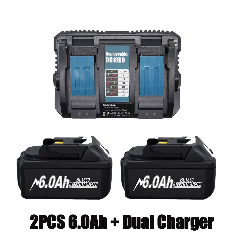 For Makita 18V Battery 6ah Replacement Battery Compatible For Makita BL1830 BL1850 BL1840 BL1840B BL1850B BL1890 Power Tools