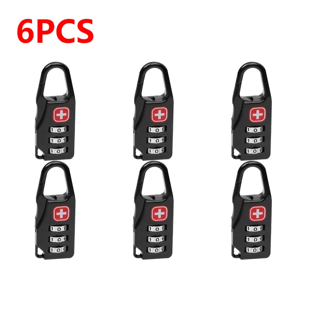 1-10PCS Portable Alloy Lock Padlock Outdoor Travel Luggage Zipper Backpack Handbag Safe Anti-theft Combination Code Number Lock