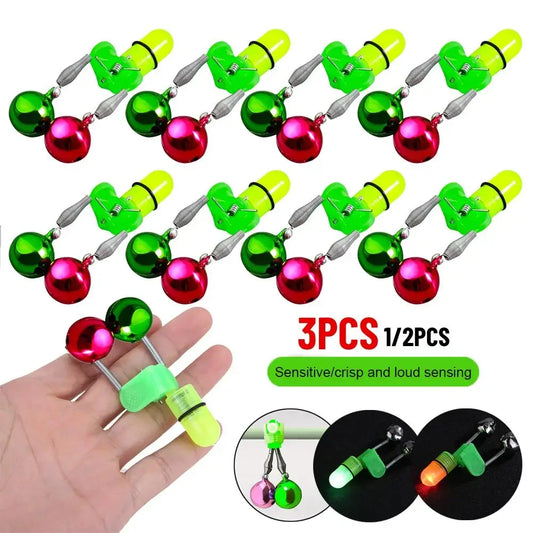 Fishing Rod Pole Light with Bells Ring Fishing Electronic Rod Light Luminous Stick Waterproof Removable Fishing Gear Accessories