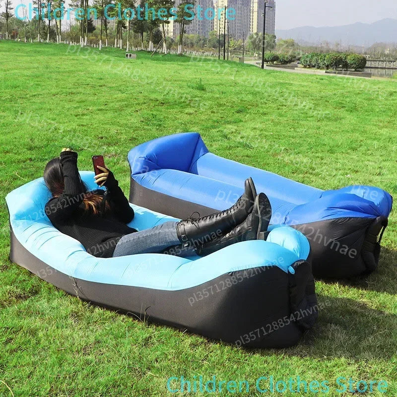 Outdoor Beach Lazy Inflatable Sofa Portable Folding Air Sofa Garden Sleeping Bag Bed Oxford Cloth Camping Furniture 190X70CM