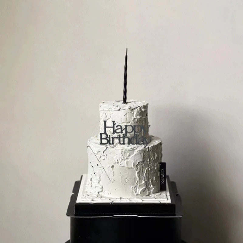 INS New Happy Birthday Cake Topper Acrylic Gold Birthday Oh Baby Cupcake Topper for Baby Shower Birthday Party Cake Decorations