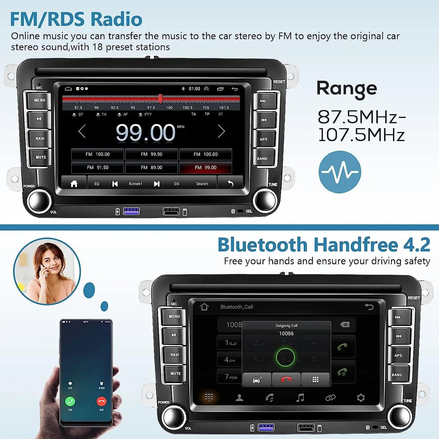 Android Car Radio Carplay for VW Volkswagen Jetta Passat Golf Polo 7" Car Stereo GPS Wifi FM Audio Receivers Multimedia Player
