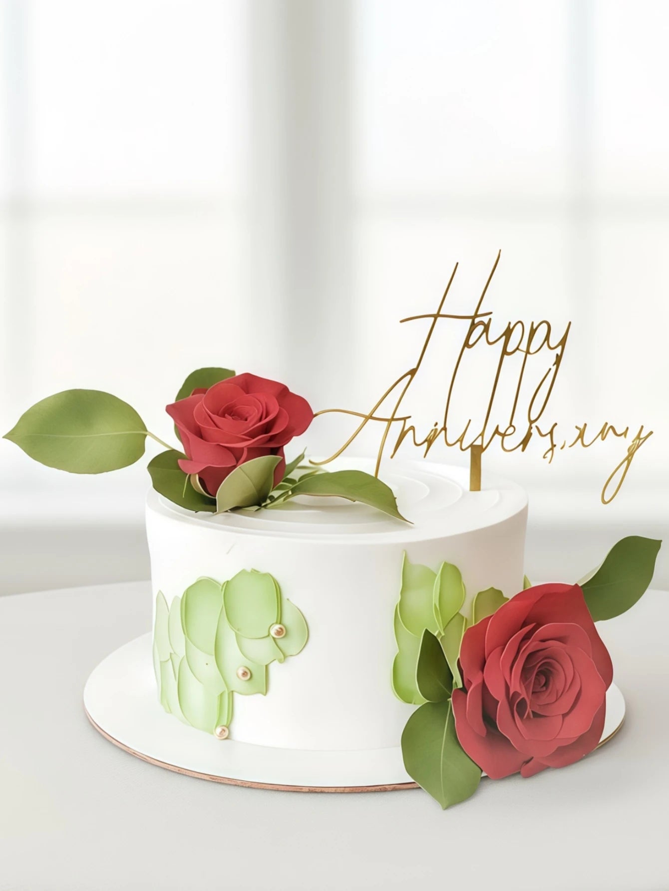 3/5pcs Cake Topper Decoration Happy Anniversary ,Wedding Anniversary Cake Decoration, Birthday Party Cake Decoration Supplies