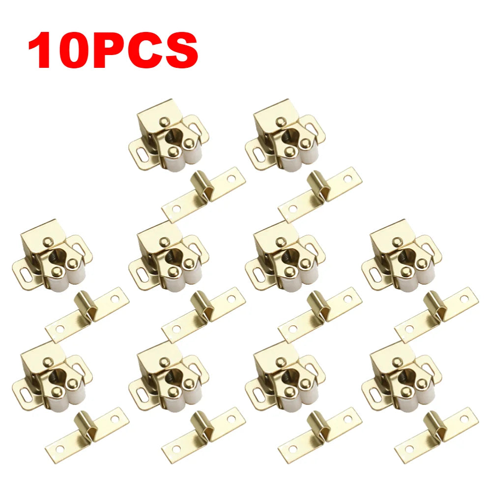 1-30PCS Magnetic Cabinet Door Clips Wardrobe Door Buckle Anti-Corrosion Dual Wheel Spring Fixed Lock Buckle Home Hardware Tools