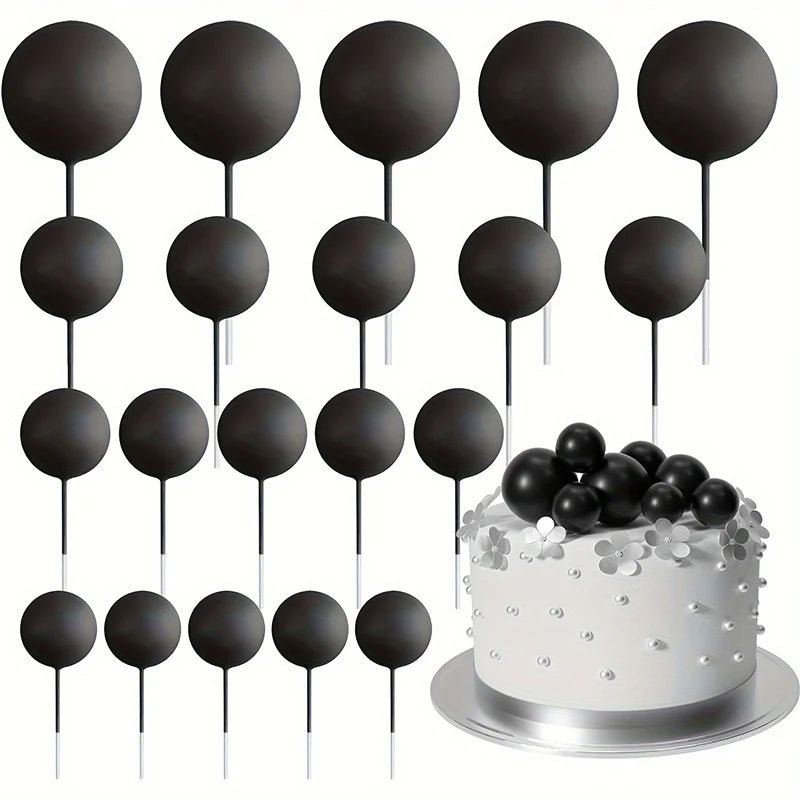 20Pcs/Pack 4cm Ball Cake Topper Decorations Mini Balloons Cake Topper Sticks Gold Balls Cake Picks Cake Topper Balls Cake Decor