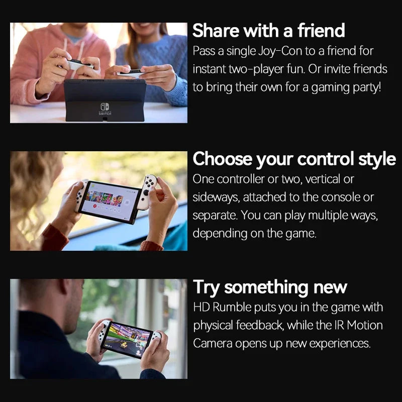 Nintendo Switch OLED Game Console 64GB White / Blue Red Set 7 Inch Touch Screen and 3 Game Modes Famicom