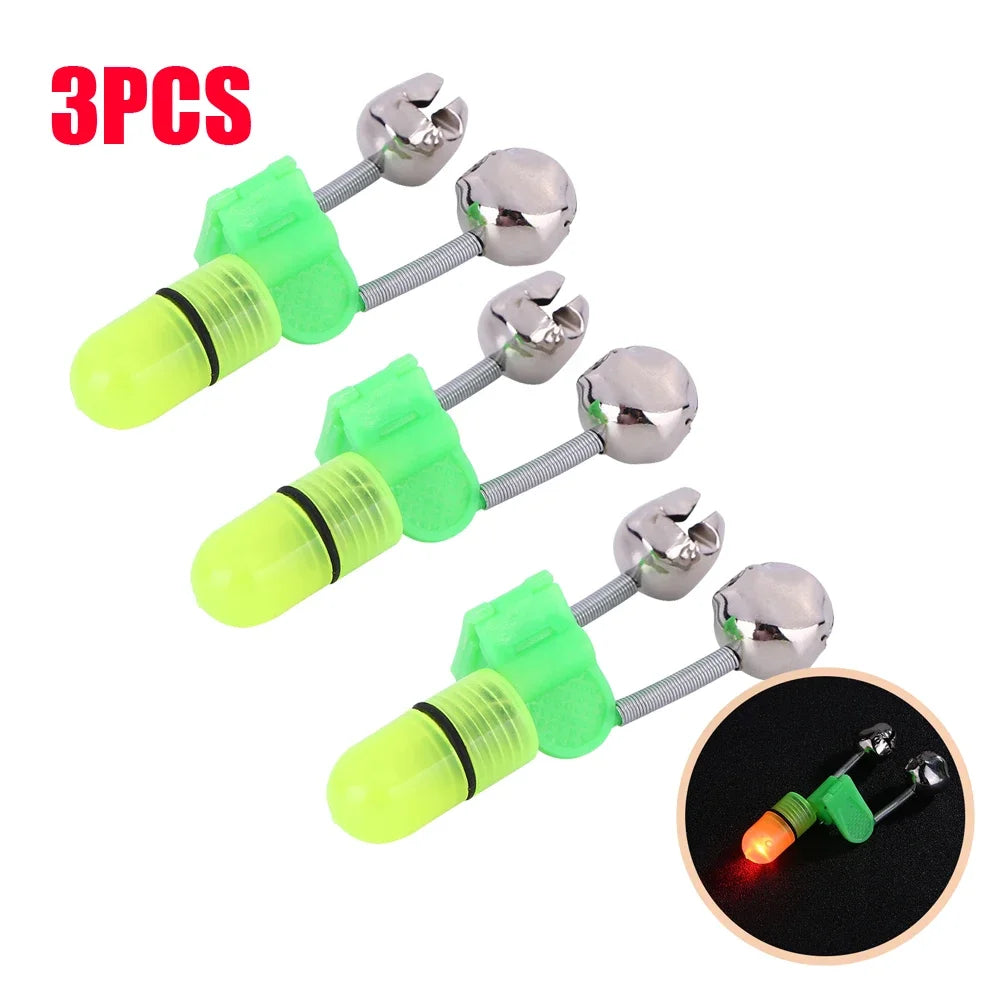 Fishing Rod Pole Light with Bells Ring Fishing Electronic Rod Light Luminous Stick Waterproof Removable Fishing Gear Accessories