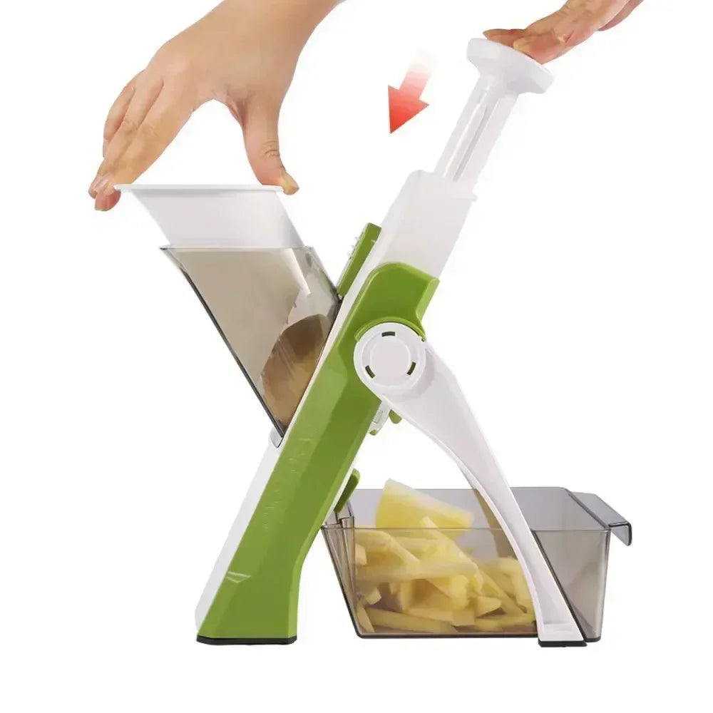 Adjustable Slicer, Vegetable Dicing, Stainless Steel Blade Kitchen Gadget, Manual Operation