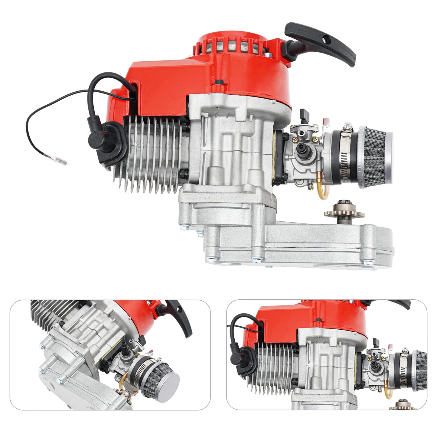49CC 50CC 2-Stroke Pull Start Engine Motor for Mini Dirt Bike Pocket Bike ATV Scooters 2-Stroke 49CC Gasoline Engine Motor