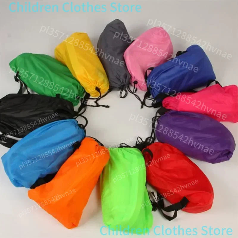 Outdoor Beach Lazy Inflatable Sofa Portable Folding Air Sofa Garden Sleeping Bag Bed Oxford Cloth Camping Furniture 190X70CM