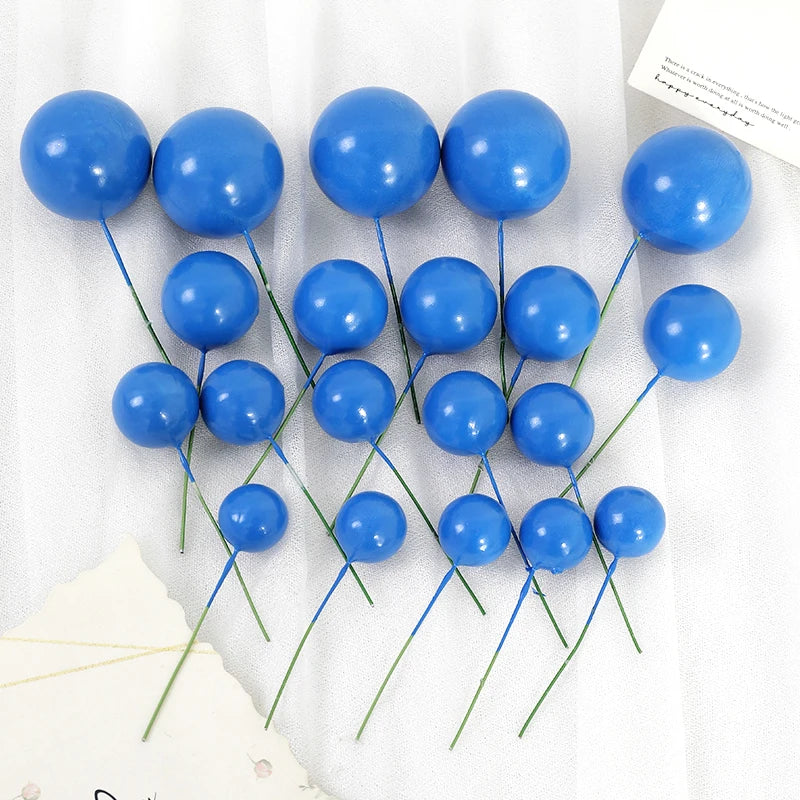 20Pcs/Pack 4cm Ball Cake Topper Decorations Mini Balloons Cake Topper Sticks Gold Balls Cake Picks Cake Topper Balls Cake Decor