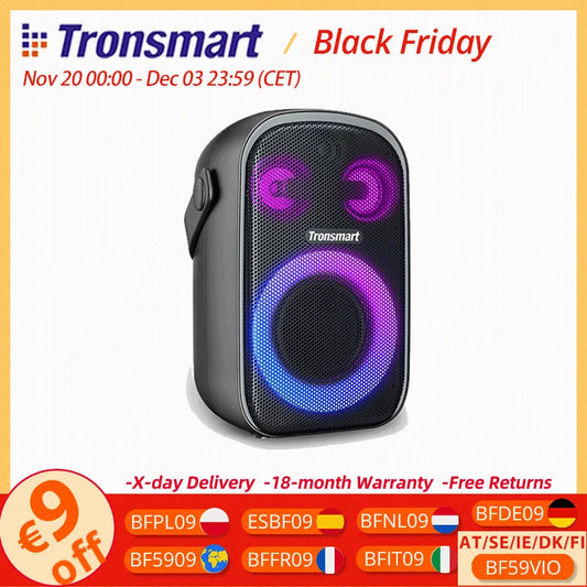 Tronsmart Halo 100 Speaker Bluetooth Portable Party Speaker with3-Way Sound System, Dual Audio Modes, App Control, for Outdoor