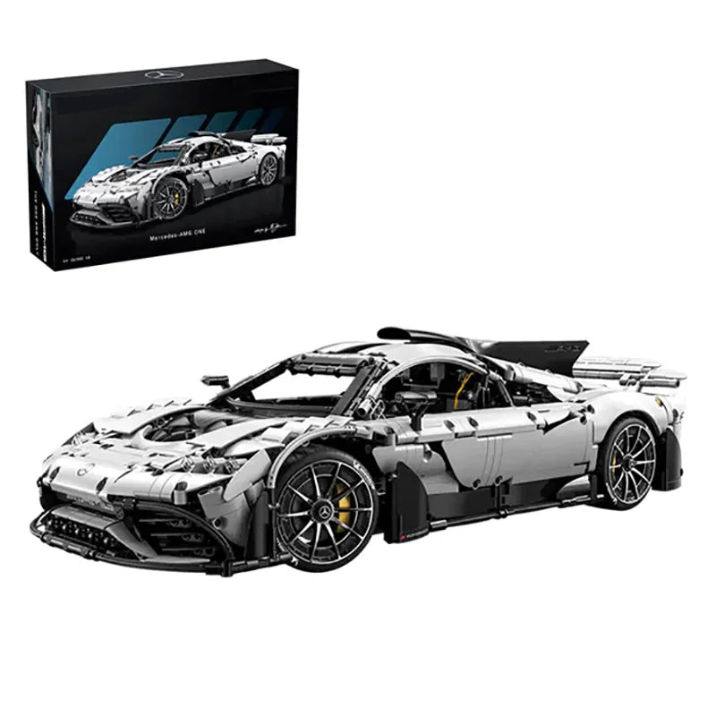 Technical Racing Silver Car C61503 Merce AM G ONE Model Car 3295PCS 1:8 with motor Building Blocks Gift