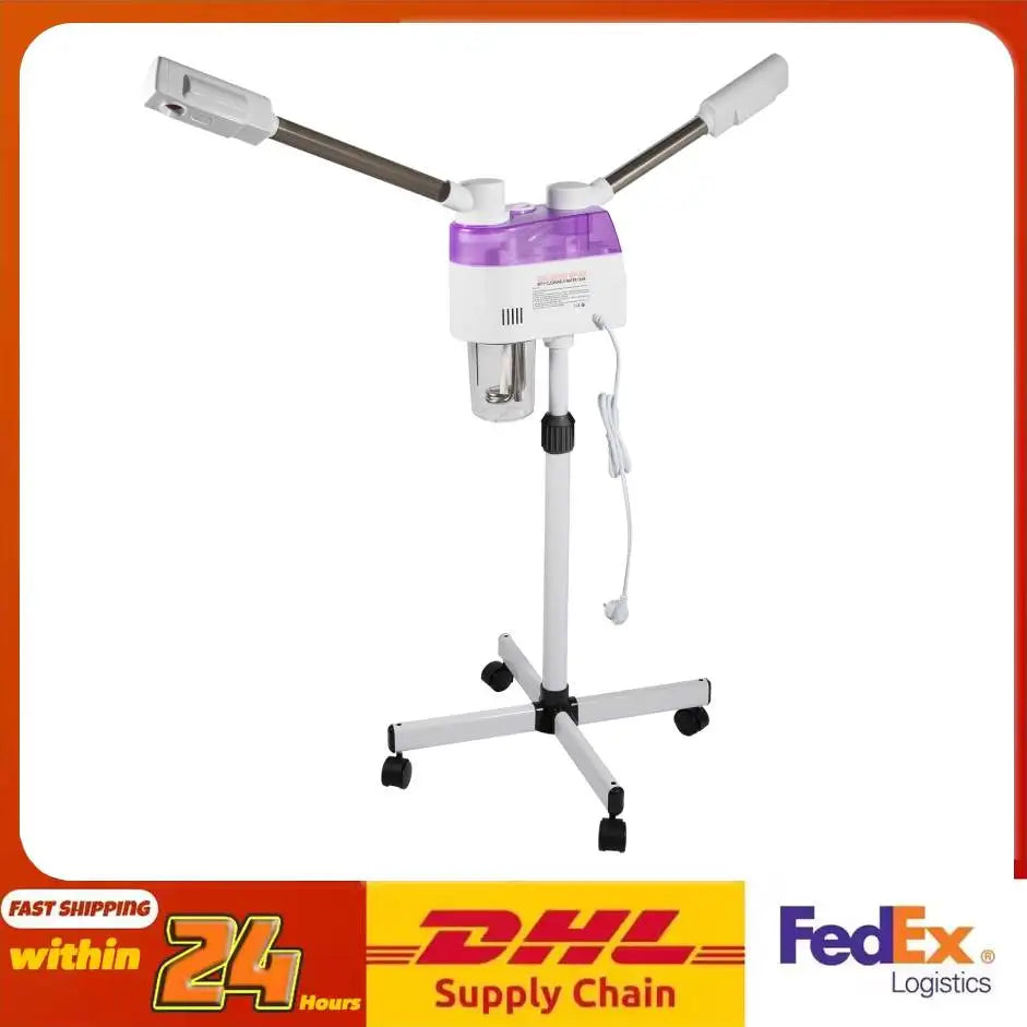 CE 800W Dual Function Facial Steamer Hot/Cold Mist 360° Adjustable Salon Grade Pore Care Anti Aging  Humidifier Ozone Steamer