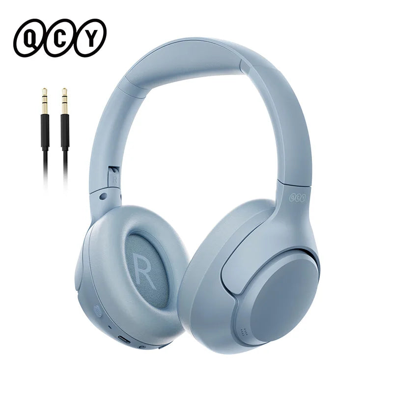 QCY H3 ANC Wireless Headphones Hi-Res Audio Over Ear Headset 43dB Hybrid Active Noise Cancellation Bluetooth 5.4 Gaming Earphone