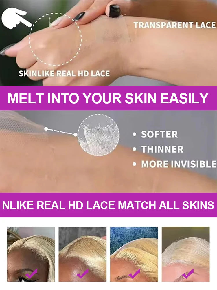 40Inch 613 Body Wave Blonde 13x6 Hd Lace Frontal Human Hair Wig Brazilian Color Water Wave Lace Front Wig For Women 250% Density