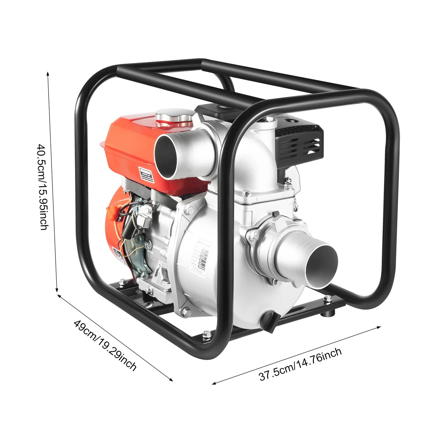 7.5HP 3 Inch Gasoline Engine Water Pump with 7.5m Pipe High Flow for Irrigation Drainage